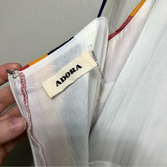 Adora Striped Linen Summer Wrap Dress - Picture 5 of 8